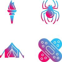 Torch and Spider Icon vector