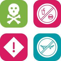 death sign and no foods or drink Icon vector