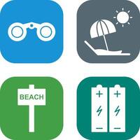 Binoculars and beach Icon vector