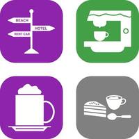 letrero y café máquina icono vector