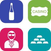 champgane bottle and casino sign Icon vector