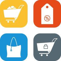 shopping cart and discount tag Icon vector