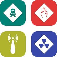 poisonous gas and Danger of flame Icon vector