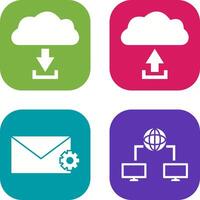 download from cloud upload to cloud Icon vector