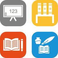 Classroom Board and Bookstand Icon vector