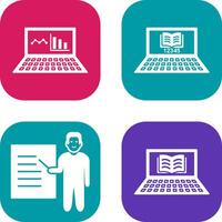 Online Stats and Online Study Icon vector