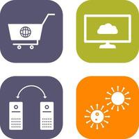 global compras y nube sistema icono vector