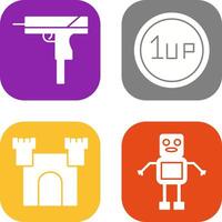 Gun and 1UP Icon vector