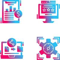 Financial Analytics and Webpage Icon vector