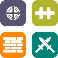 Target and Puzzle Piece Icon vector