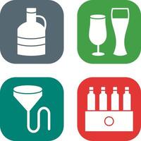 moon shine and beer glasses Icon vector