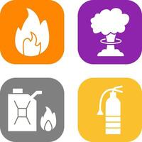 flame and bomb blast Icon vector