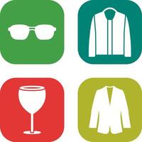 lentes y chaqueta icono vector