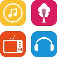 Music Player and Tree Icon vector