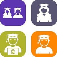 Graduates and Female Graduate Icon vector