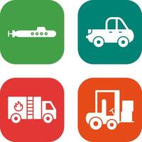 Submarine and Pickup Icon vector