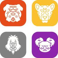 Bulldog and leopard Icon vector