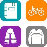 diario y bicicleta icono vector