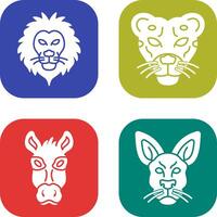 Lion and Cheetah Icon vector