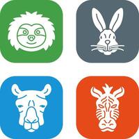 Sloth and Rabbit Icon vector