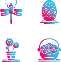 Dragonfly and Easter Icon vector