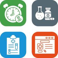 Clock and test tube Icon vector