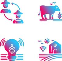 Connect and Cattle Icon vector