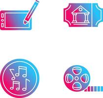 Drawing Tablet and Museum Ticket Icon vector