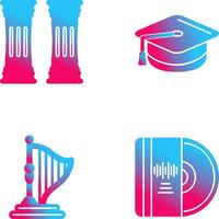 Column and Mortarboard Icon vector