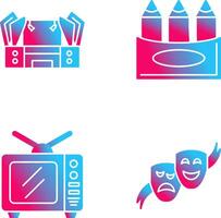 Stage and Crayons Icon vector