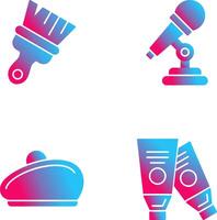 Paint Brush and Microphone Icon vector