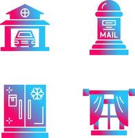 Garage and Mail Box Icon vector