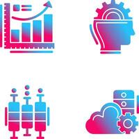 Growth Chart and Machine Learning Icon vector