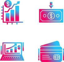 Chart Up and Money Down Icon vector