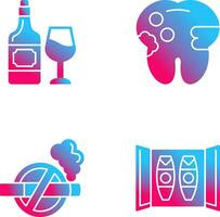 vino y caries icono vector