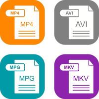 mp4 y avi icono vector