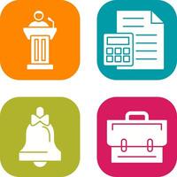 Podium and CalculatorSnack and Money Icon vector