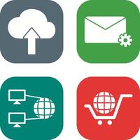 Upload to Cloud and Message Settings Icon vector