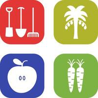 Gardening Tools and Palm tree Icon vector