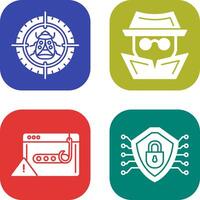 Bug Target and Hacker Icon vector