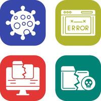 Virus and Error Code Icon vector