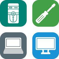 Cpu and Screw driver Icon vector