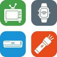 televisión y inteligente reloj icono vector