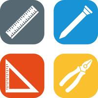 Ruler and Nail Icon vector