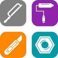 Hacksaw and Paint Roller Icon vector