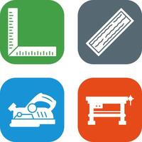 Square Ruller and Plank Icon vector