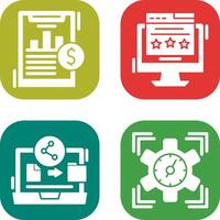 financiero analítica y página web icono vector