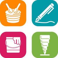 Drum and Pen Icon vector