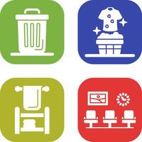 Trash Can and Laundary Icon vector