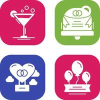 Coktail and Wedding Icon vector